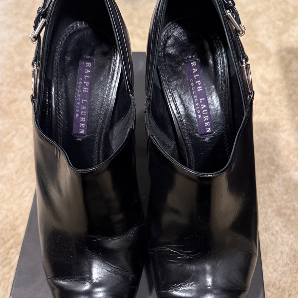 Ralph Lauren  purple label Black Ankle Booties